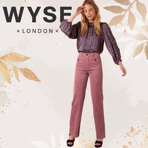 WYSE London - Falon Flare Jumbo Cord Trouser – Pink – Size 3 (8/M)